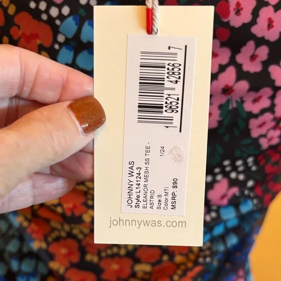 Colorful Floral Women's Short Sleeve Top - Picture 3 of 3